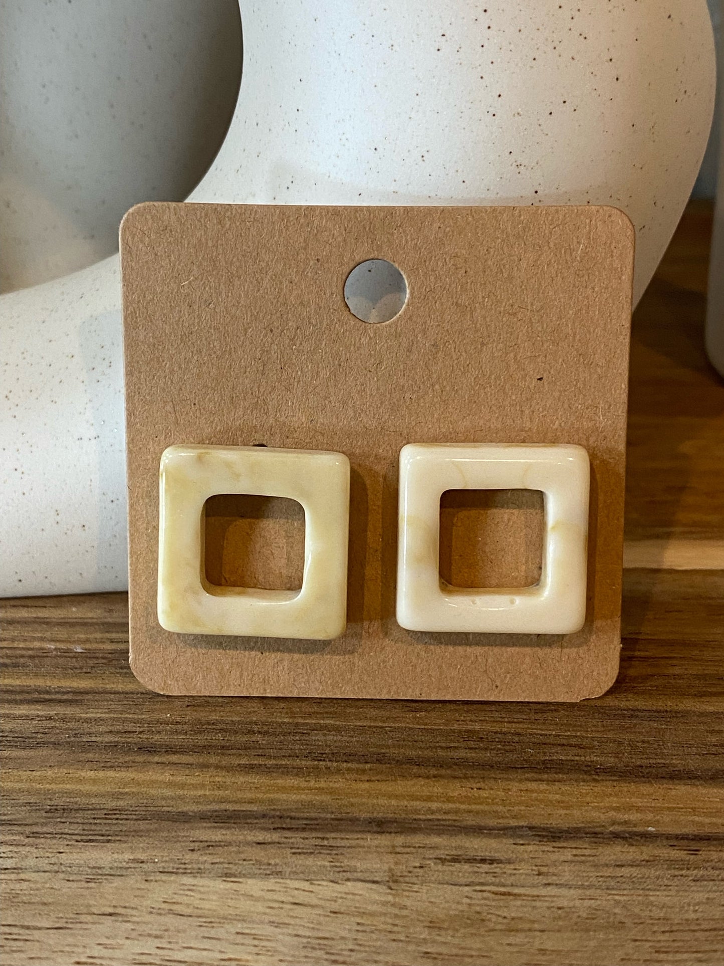 Off-White Tortoise Studs