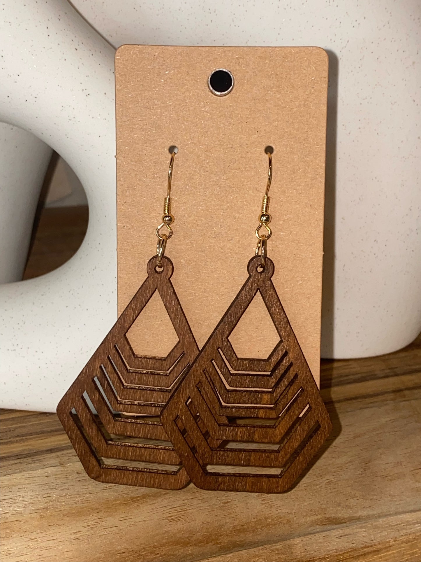 Wooden Chevron Earrings