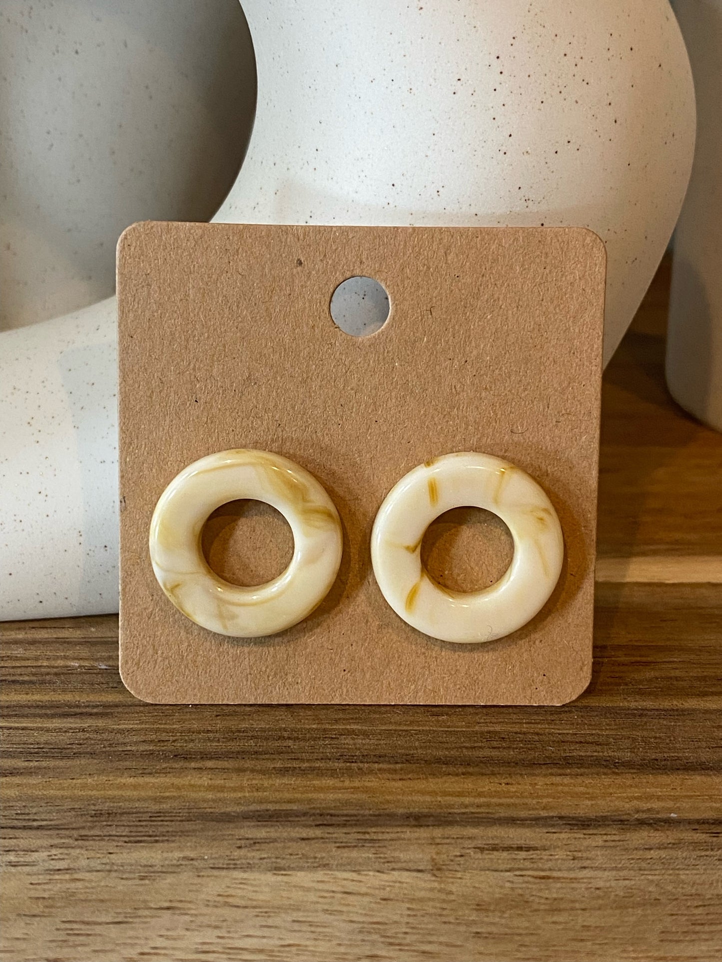 Off-White Tortoise Studs