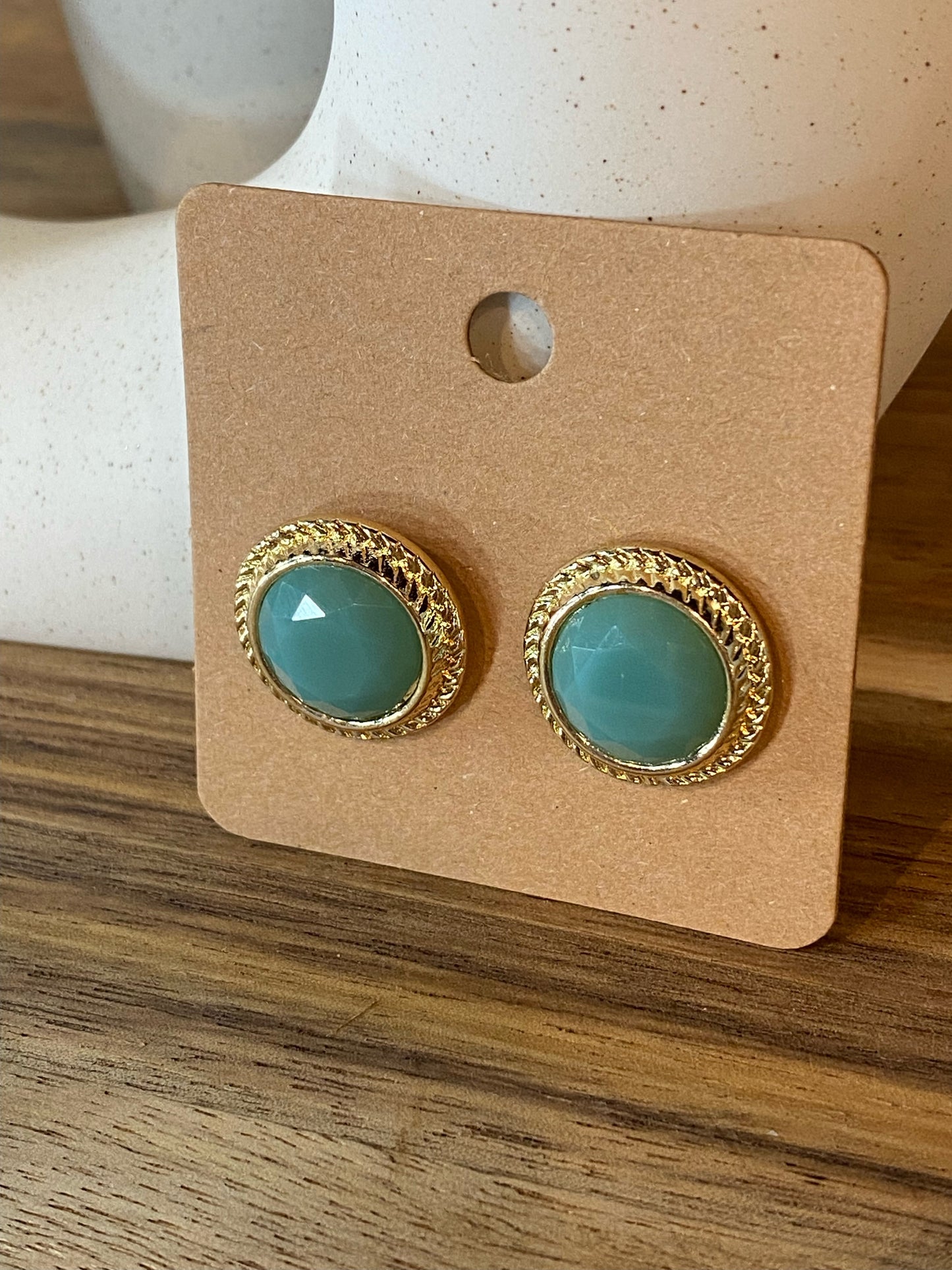 Blue Circle Studs