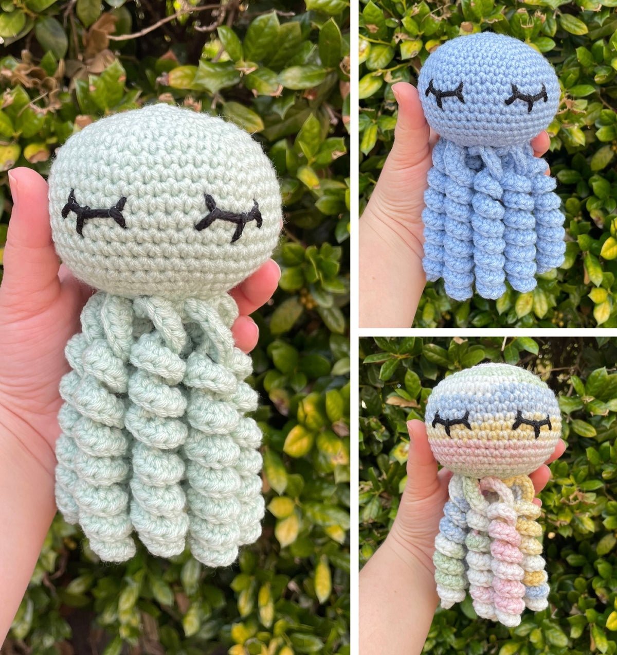 Crochet Octopus w/ Sleepy Eyes